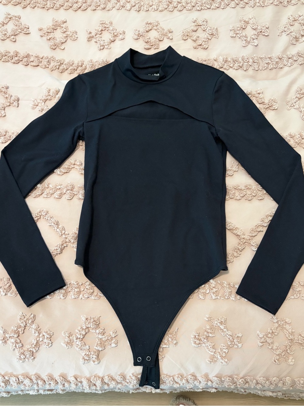 Black Long-Sleeve One-Piece Bodysuit